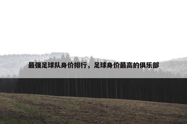 最强足球队身价排行，足球身价最高的俱乐部