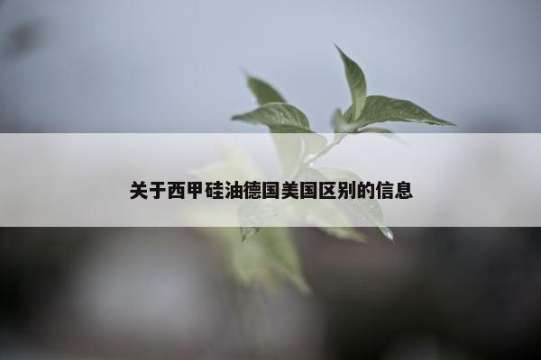 关于西甲硅油德国美国区别的信息