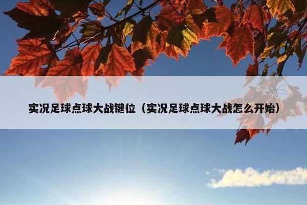 实况足球点球大战键位（实况足球点球大战怎么开始）