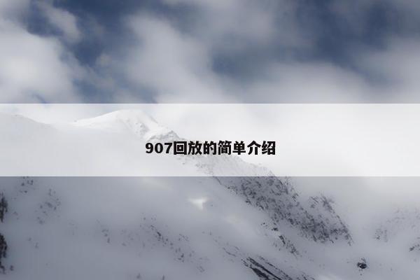 907回放的简单介绍