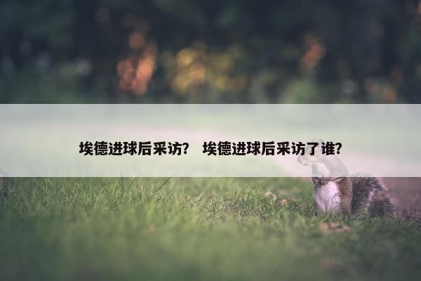 埃德进球后采访？ 埃德进球后采访了谁？