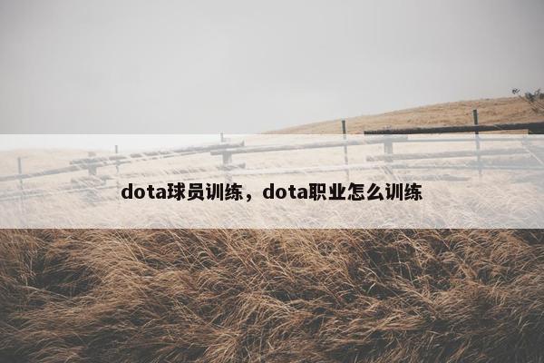 dota球员训练，dota职业怎么训练