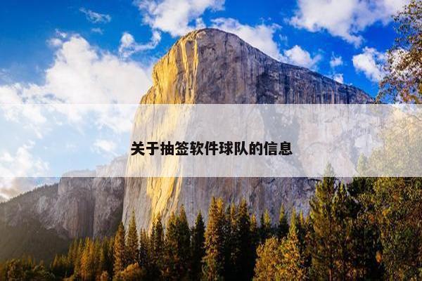 关于抽签软件球队的信息