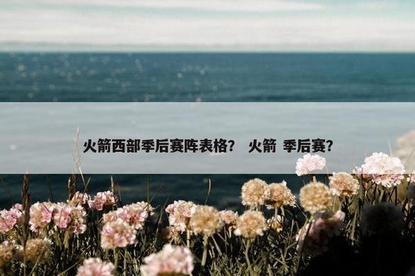 火箭西部季后赛阵表格？ 火箭 季后赛？