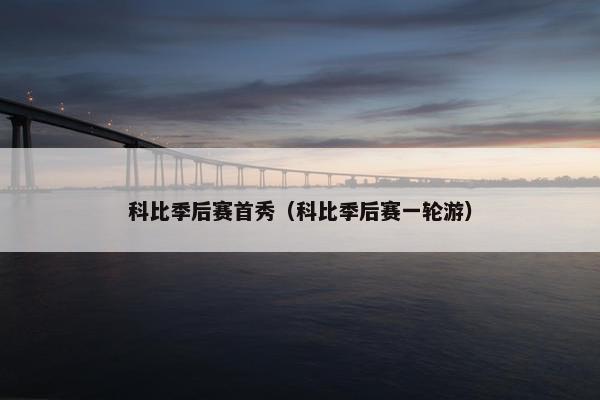 科比季后赛首秀（科比季后赛一轮游）