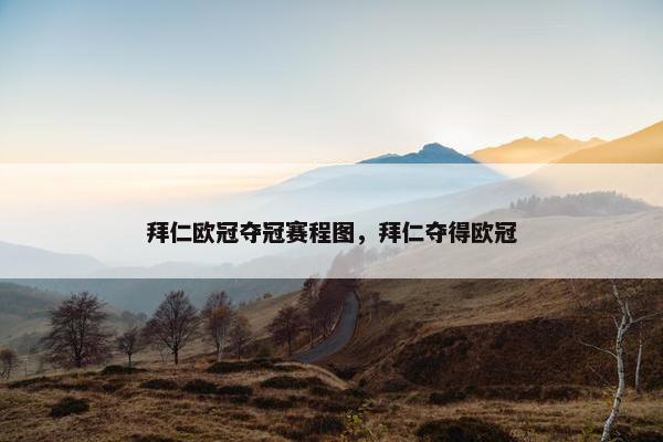 拜仁欧冠夺冠赛程图，拜仁夺得欧冠