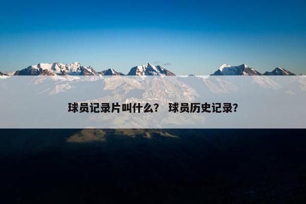 球员记录片叫什么？ 球员历史记录？