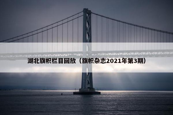 湖北旗帜栏目回放（旗帜杂志2021年第3期）