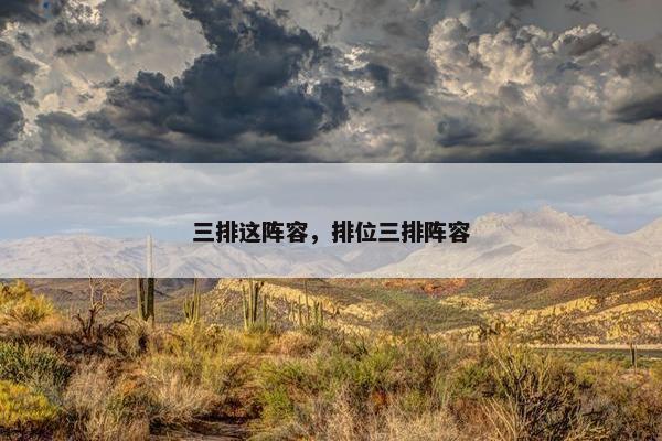 三排这阵容，排位三排阵容