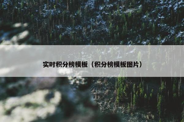 实时积分榜模板（积分榜模板图片）