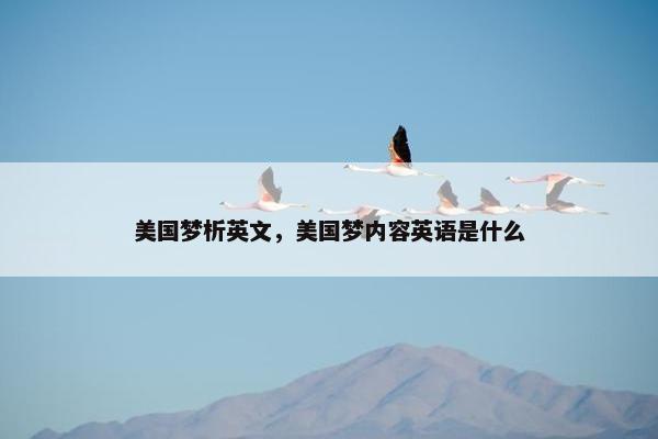 美国梦析英文，美国梦内容英语是什么