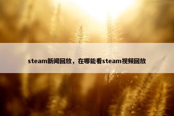 steam新闻回放，在哪能看steam视频回放
