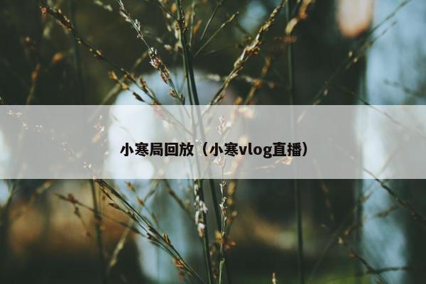 小寒局回放（小寒vlog直播）