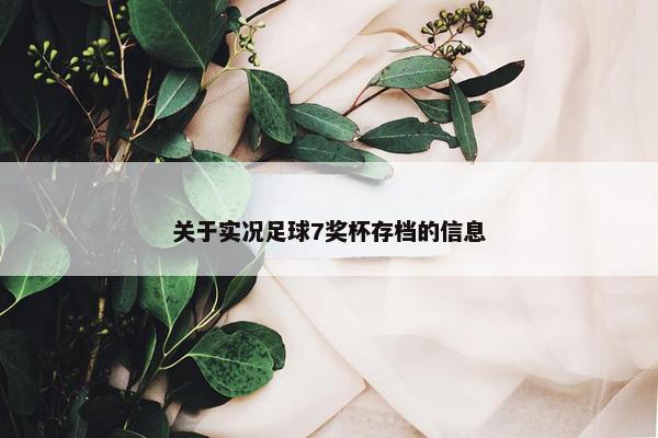 关于实况足球7奖杯存档的信息