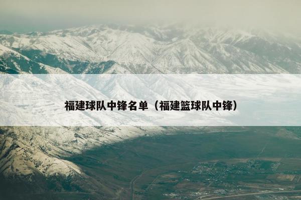 福建球队中锋名单（福建篮球队中锋）