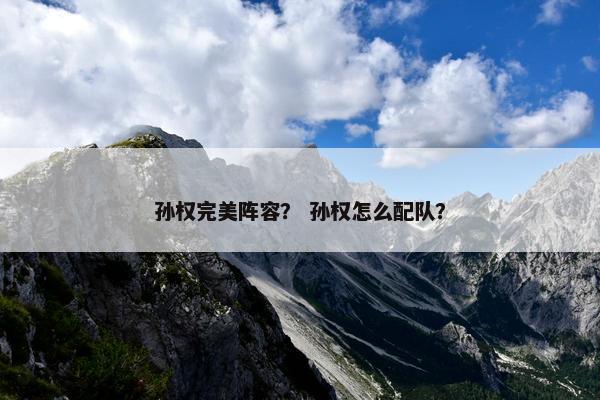 孙权完美阵容？ 孙权怎么配队？