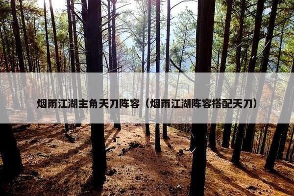 烟雨江湖主角天刀阵容（烟雨江湖阵容搭配天刀）
