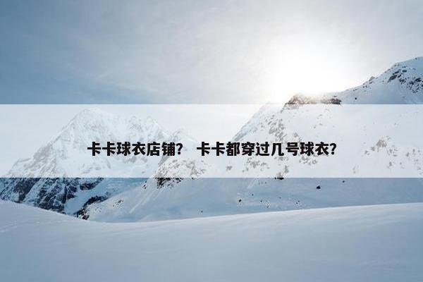 卡卡球衣店铺？ 卡卡都穿过几号球衣？