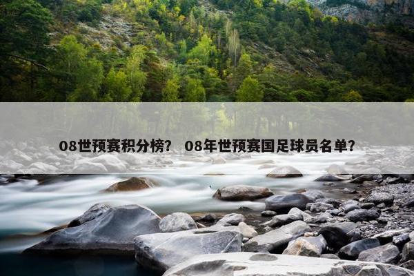 08世预赛积分榜？ 08年世预赛国足球员名单？