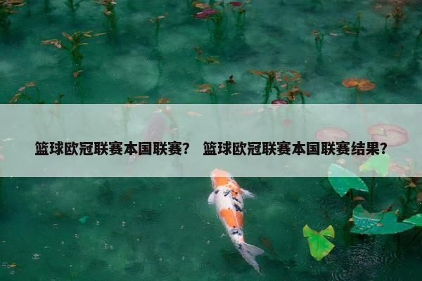 篮球欧冠联赛本国联赛？ 篮球欧冠联赛本国联赛结果？