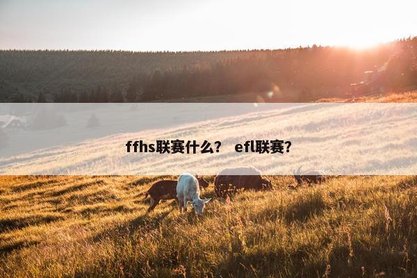 ffhs联赛什么？ efl联赛？