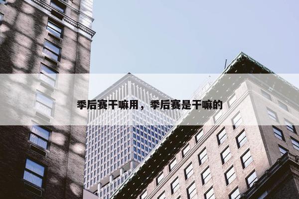 季后赛干嘛用，季后赛是干嘛的