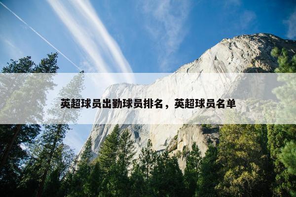 英超球员出勤球员排名，英超球员名单