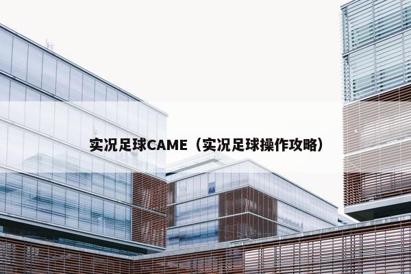 实况足球CAME（实况足球操作攻略）