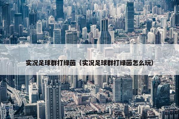 实况足球群打绿茵（实况足球群打绿茵怎么玩）