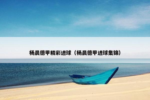 杨晨德甲精彩进球（杨晨德甲进球集锦）