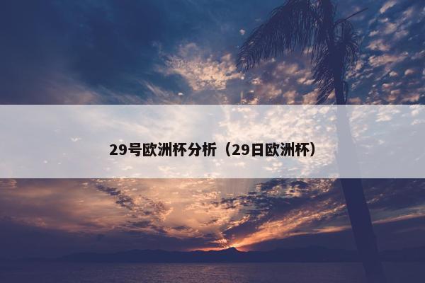 29号欧洲杯分析（29日欧洲杯）
