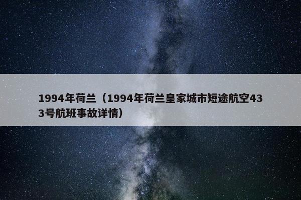 1994年荷兰（1994年荷兰皇家城市短途航空433号航班事故详情）
