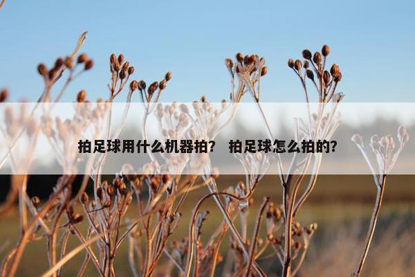 拍足球用什么机器拍？ 拍足球怎么拍的？