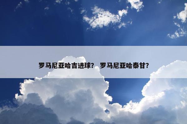 罗马尼亚哈吉进球？ 罗马尼亚哈泰甘？