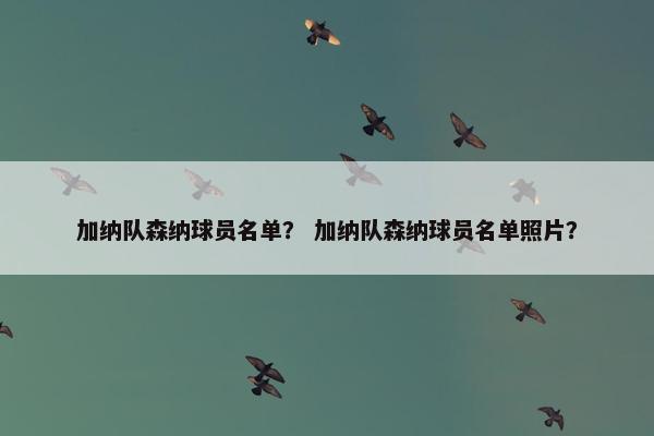 加纳队森纳球员名单？ 加纳队森纳球员名单照片？