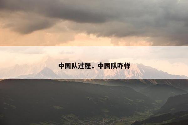 中国队过程，中国队咋样