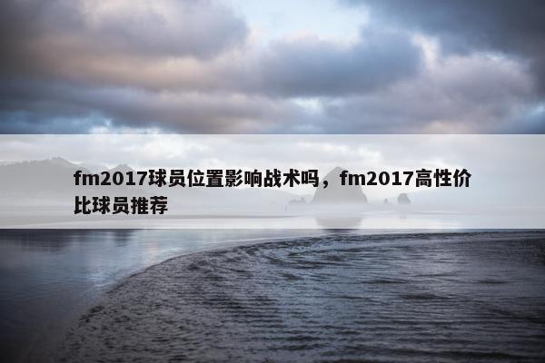 fm2017球员位置影响战术吗，fm2017高性价比球员推荐