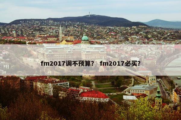fm2017调不预算？ fm2017必买？