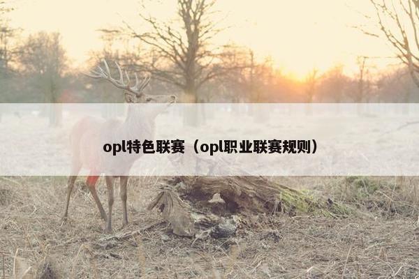 opl特色联赛（opl职业联赛规则）
