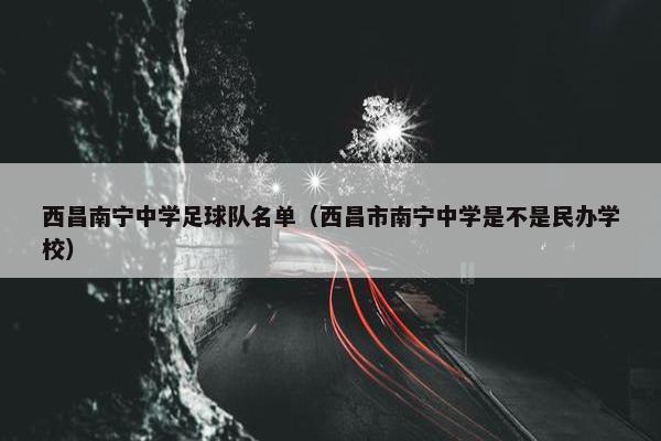西昌南宁中学足球队名单（西昌市南宁中学是不是民办学校）