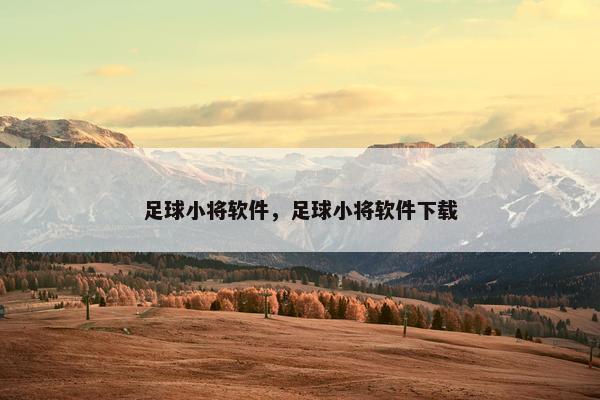 足球小将软件，足球小将软件下载