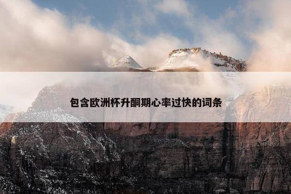包含欧洲杯升酮期心率过快的词条