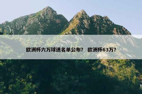 欧洲杯六万球迷名单公布？ 欧洲杯63万？