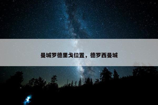 曼城罗德里戈位置，德罗西曼城