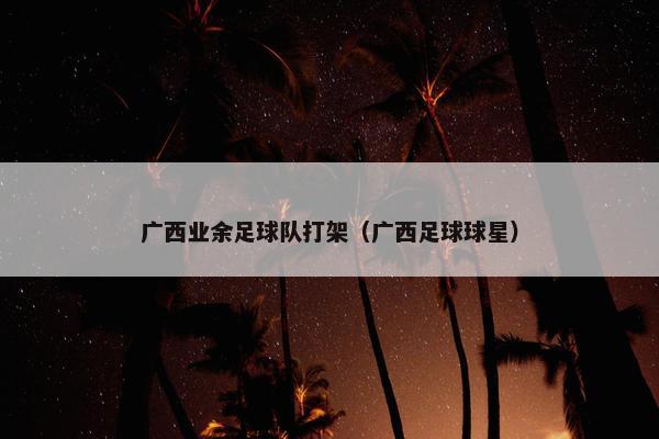 广西业余足球队打架（广西足球球星）