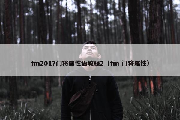 fm2017门将属性语教程2（fm 门将属性）