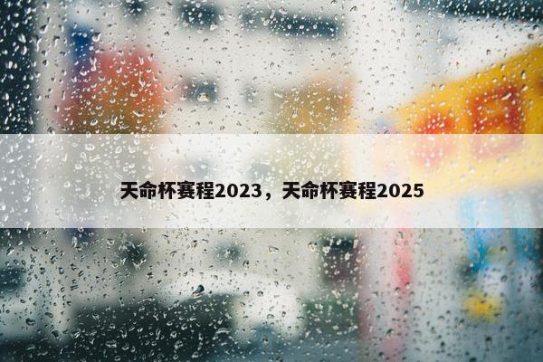 天命杯赛程2023，天命杯赛程2025