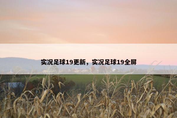 实况足球19更新，实况足球19全屏