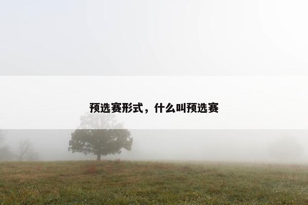 预选赛形式，什么叫预选赛