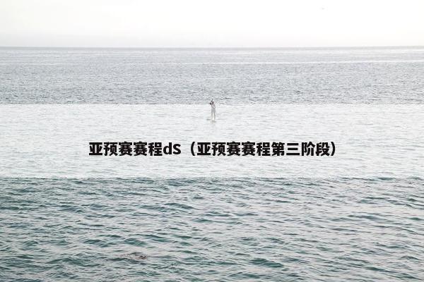 亚预赛赛程dS（亚预赛赛程第三阶段）